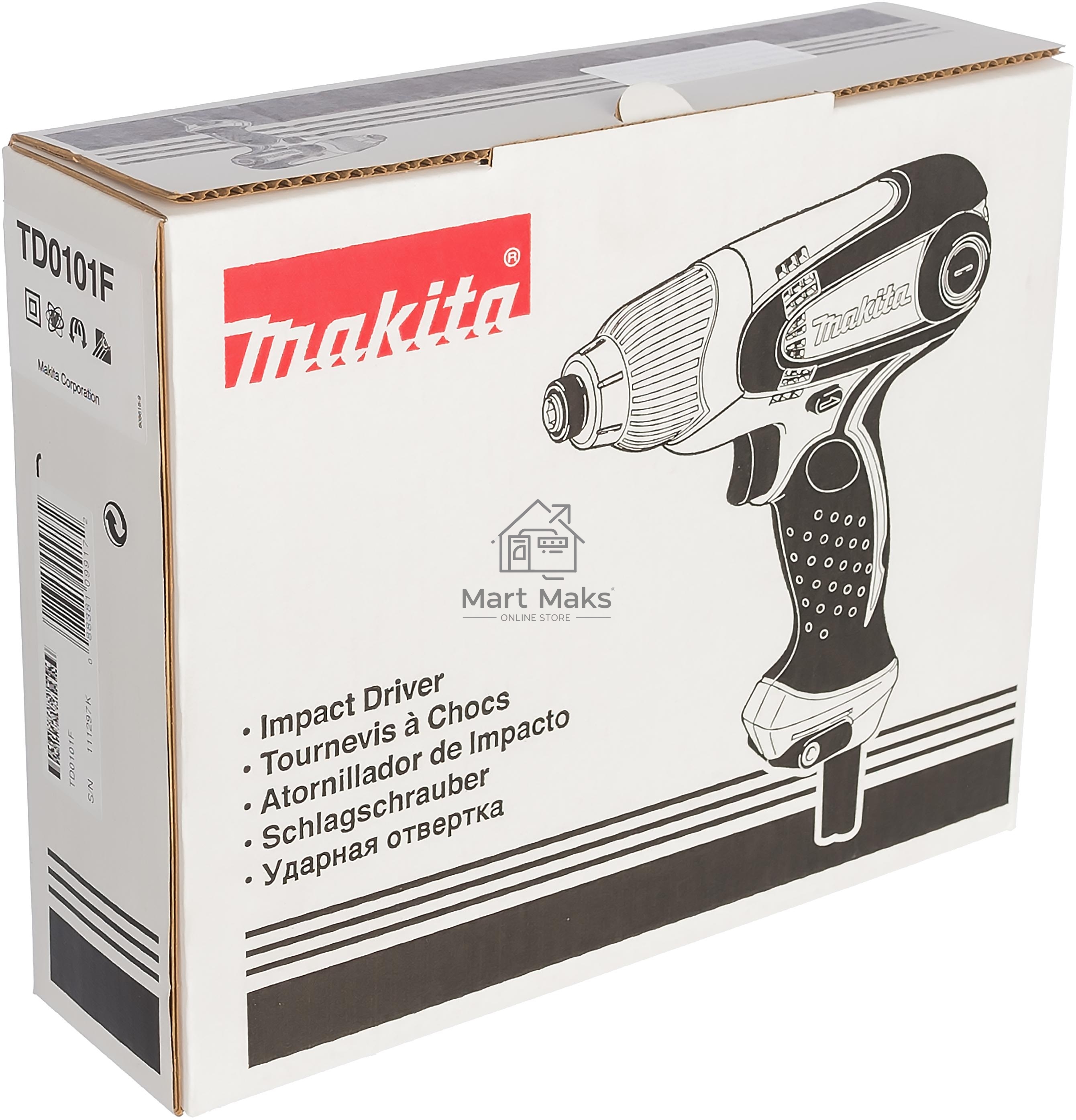 Дрель-шуруповерт Makita TD0101F, Сетевой, 230Вт, Ударный