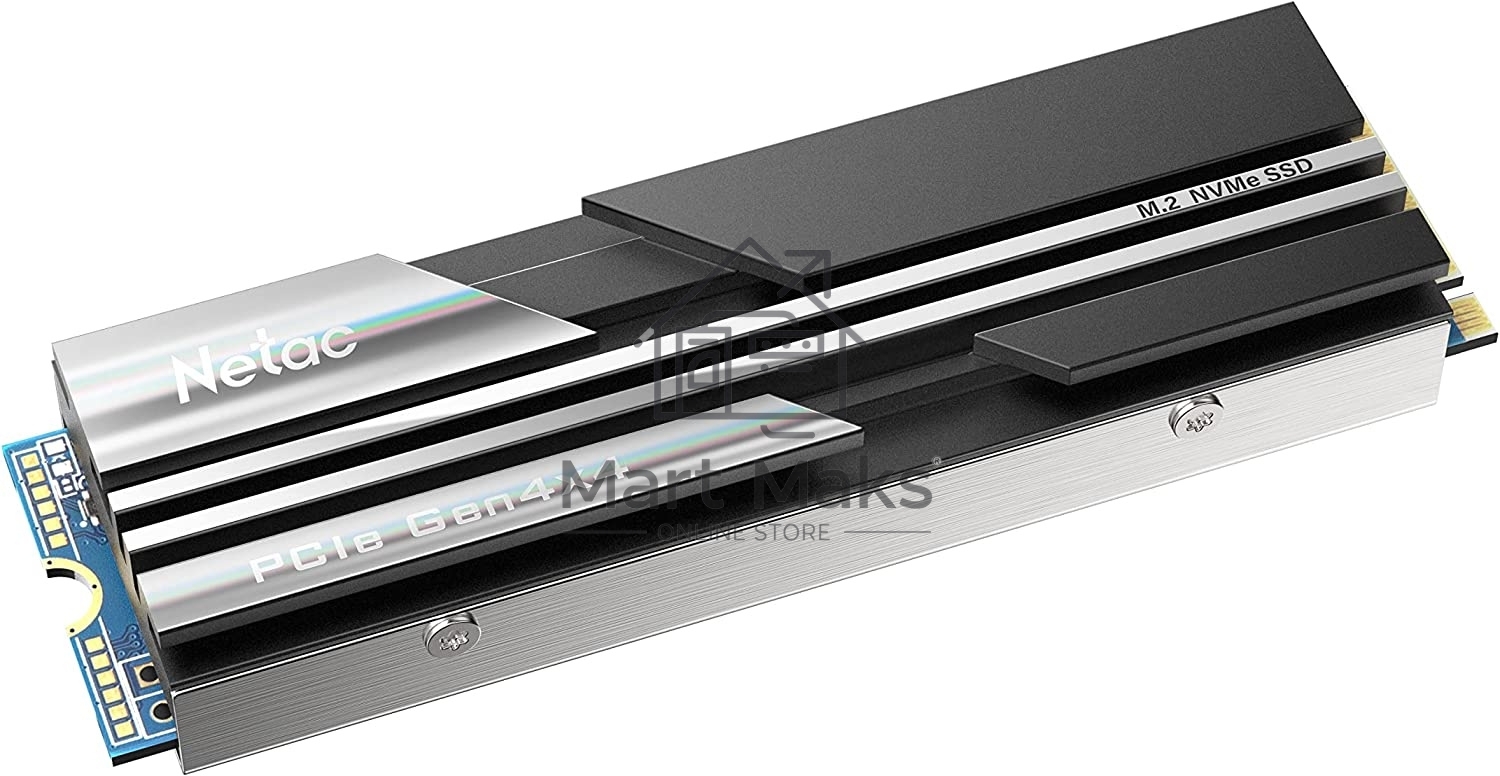Накопитель SSD Netac NV5000, 500GB, M.2 2280, PCIe 4.0 x4, NVMe, R/W 5000/2500, с радиатором