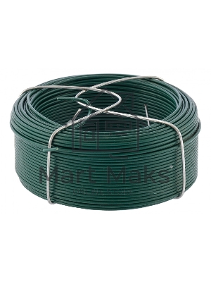 Проволока с ПВХ покрытием, зеленая 1,5 мм, длина 50 м Сибртех