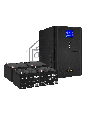 Комплект Источник бесперебойного питания EX295990RUS + батарея 26Aч EX282970RUS 4шт (инвертор, синус, для котла) ExeGate SineTower SZ-3000.LCD.AVR.3SH.1C13.RJ.USB <3000VA/2400W, чистый синусоида, LCD дисплей, AVR, 3*Schuko+1*C13, RJ45/11, USB, линейно-инт