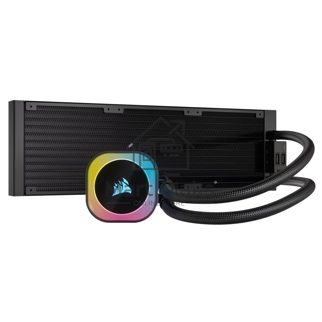 Система жидкостного охлаждения Corsair iCUE LINK H150i RGb (360мм, черный, RGb/ Fans: 3x120мм, 63.1CFM, 37dBA, 2400RPM/Rad thickness 27мм/ S: 1851, 1700, 1200, 115X, AM5, AM4)