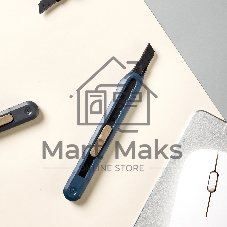 Нож канцелярский Deli ENS063-BL Nusign, ширина лезвия 9 мм, фиксатор сталь синий