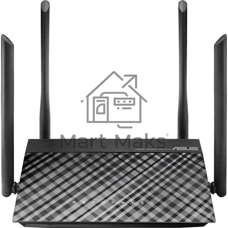 Маршрутизатор беспроводной Asus RT-AC1200 10/100BASE-TX черный (Dual Band)