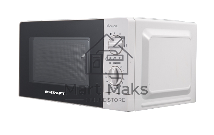 Микроволновая печь Kraft KF-20MW7W-101M белый, 20 л, 700 Вт, переключатели - поворотный механизм