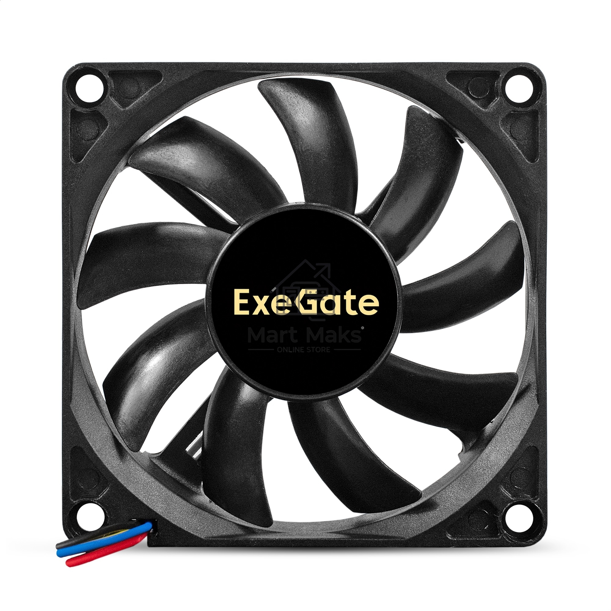 Вентилятор для корпуса ExeGate ExtraSilent ES08015S2P черный, 80 мм, 1600 об/мин, 16.5 дБ, 2 pin