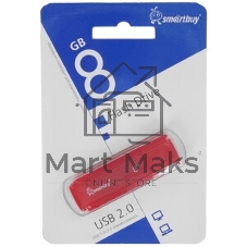 Флешка USB Smartbuy DOCK RED (SB8GBDK-R), 8Gb, USB 2.0, R/W 15/5, красный