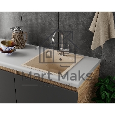 Мойка для кухни BAU Stil Sand 45х50, выпуск с сифоном в комплекте, бежевый песок