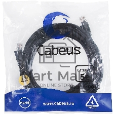 Патч-корд Cabeus PC-UTP-RJ45-Cat.5e-5m-BK Cat.5e, неэкр., U/UTP, RJ45/RJ45, PVC, AWG24, 5м, черный