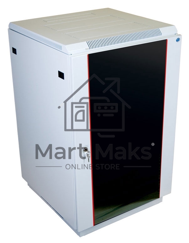 Шкаф коммутационный ЦМО ШТК-М-18.6.6-1ААА 18U 600x600мм пер.дв.стекл задн.дв.стал.лист 2 бок.пан. направл.под закл.гайки 270кг серый