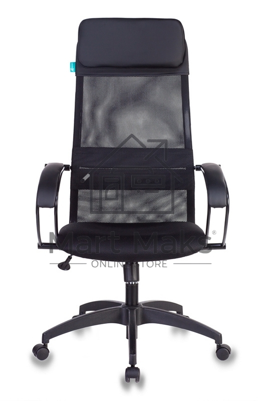 Кресло руководителя Бюрократ CH-608/BLACK TW-01 TW-11 черный, спинка сетка, искусст.кожа/ткань