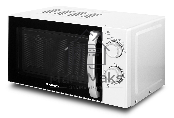 Микроволновая печь Kraft KF-20MW7W-102M белый, 20 л, 700 Вт, переключатели - поворотный механизм
