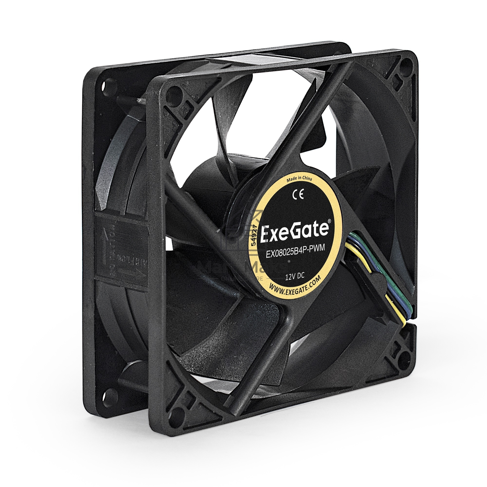 Вентилятор для корпуса ExeGate EX08025B4P-PWM черный, 80 мм, 2300 об/мин, 23 дБ, 4 pin