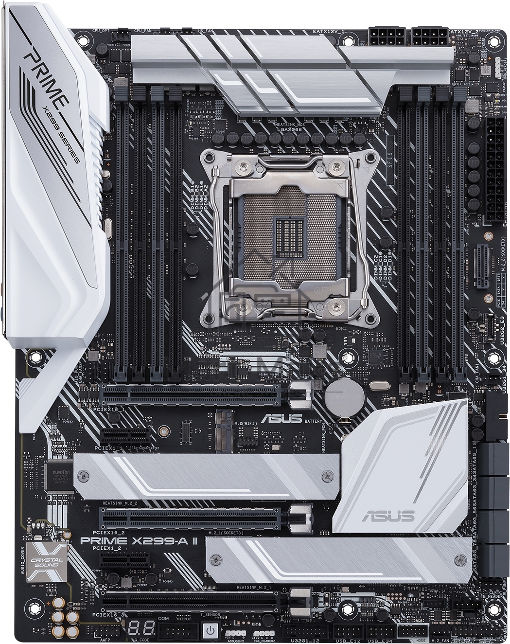 Материнская плата ASUS PRIME X299-A II, LGA 2066, Intel X299, 8xDDR4, 8xSATA, 3xM.2, 1xPCIe 3.0 x8, 2xPCIe 3.0 x16, 2xPCIe x1, 1x 1Gb LAN, 1xUSB 3.2 Gen 2, 2xUSB 3.2 Gen 1, 2xUSB 2.0, 5x3.5 мм, 7.1, ATX
