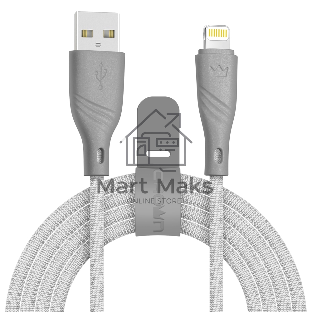 Кабель Crown USB - Lightning CMCU-3043L grey