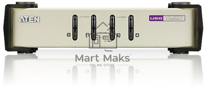 Переключатель ATEN CS84U(-AT) 4-портовый KVM-переключатель 1 user(HDB15(SVGA Female)+KBD(PS/2)+MOUSE(PS/2), KVM-порты: SPHD18(Female). В комплекте: кабели KVM (2L-5201P)-4шт. Не требует внешнего питания