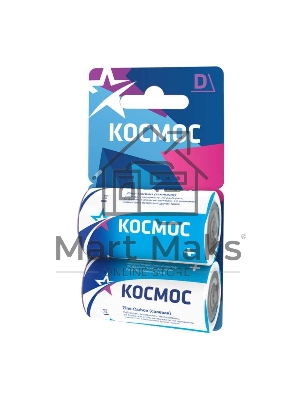 Элемент питания солевой D/R20 (блист.2шт) Космос KOCR202BL