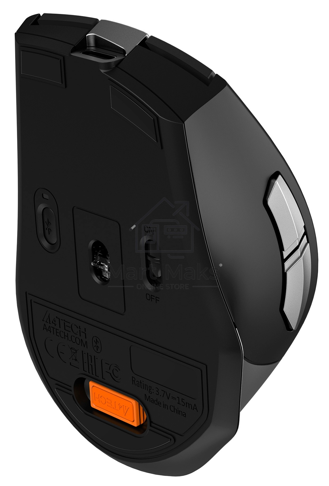 Мышь беспроводная A4Tech Fstyler FB35C серый/черный, 2000 dpi, радиоканал, Bluetooth, USB, кнопки - 6