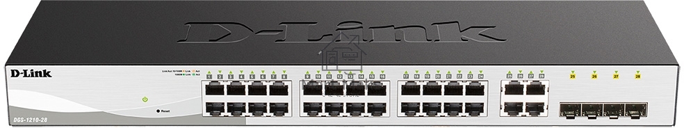 Настраиваемый коммутатор WebSmart с 24 портами 10/100/1000Base-T и 4 комбо-портами 100/1000Base-T/SFP D-Link DGS-1210-28/F3A
