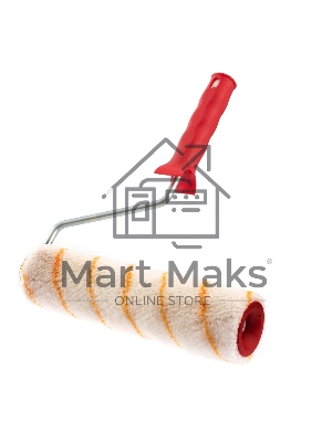 Валик в сборе Matrix полиакрил желтая полоса, 250 мм, ворс 12 мм, D 48 мм, D ручки 8 мм