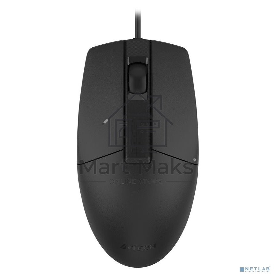 Мышь проводная A4Tech OP-330S черный, 1200 dpi, USB, кнопки - 3
