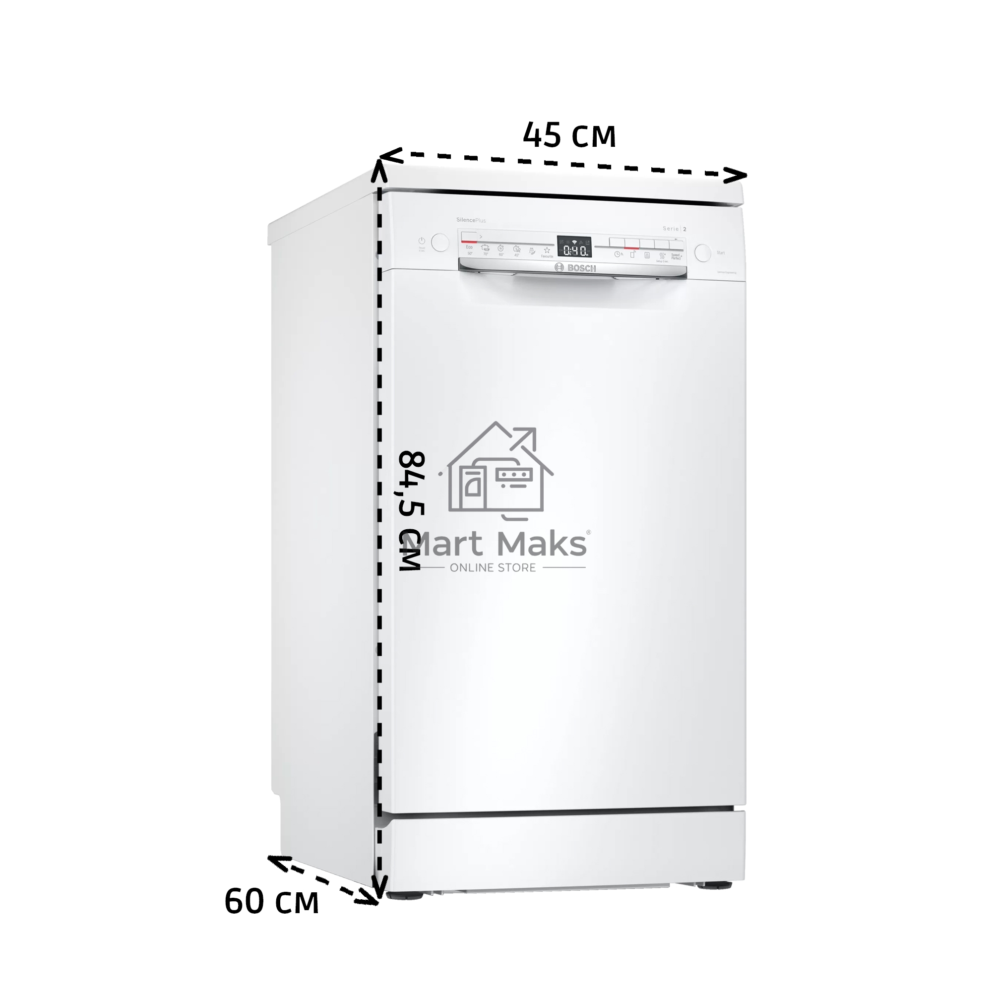 Посудомоечная машина Bosch SPS2HMW54Q, белый, 45 см, 10 компл., 43 дБ, класс A+