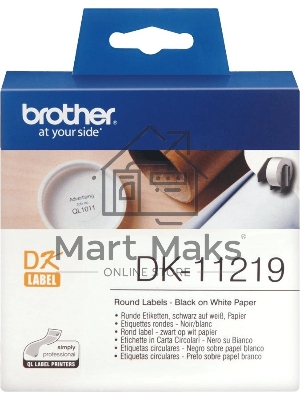 Картридж ленточный Brother DK11219 12 мм, черный шрифт, белый фон, для BROTHER QL-5X0, QL-7X00, QL-8X0, QL-10X0, QL-1X10