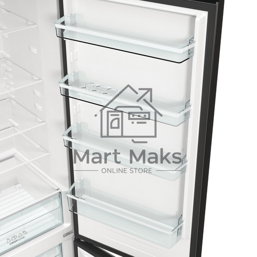 Холодильник Gorenje NRK6202EBXL4 черный матовый двухкамерный 235/96л морозилка снизу, No Frost