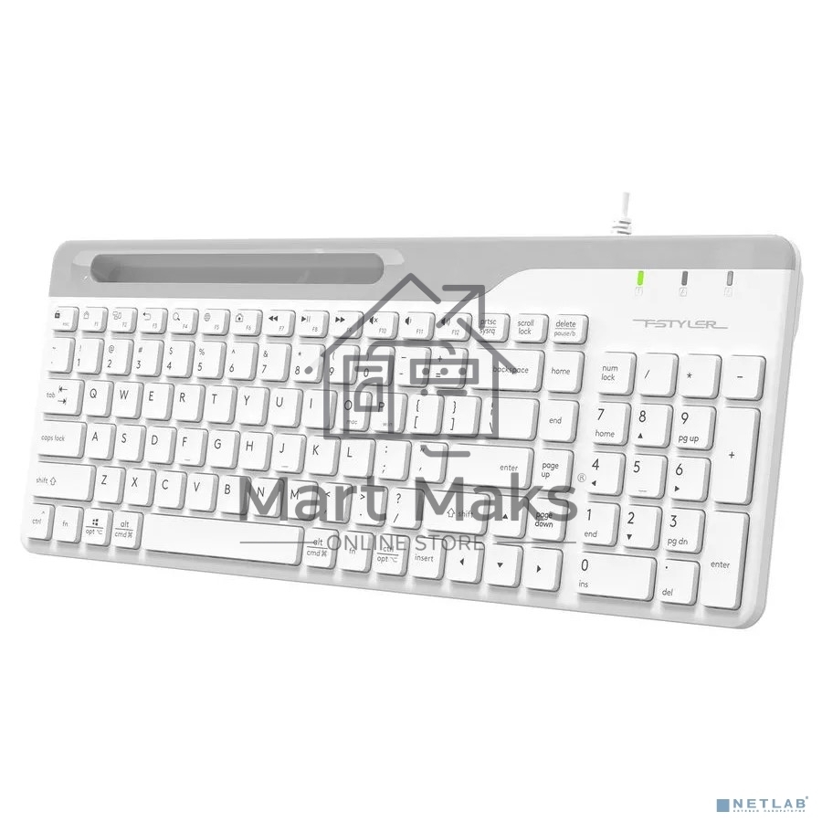 Клавиатура A4Tech Fstyler FK25 проводная, USB, белый/серый