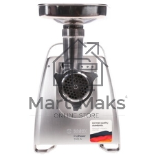 Мясорубка электрическая Bosch MFW68660 черный, 2200 Вт, 4.3 кг/мин, реверс, защита от перегрузки, металлический лоток, насадки - 10