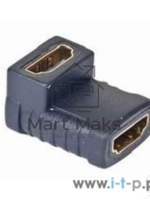 Переходник Gembird Переходник HDMI-HDMI 19F/19F, угловой, золотые разъемы, пакет A-HDMI-FFL