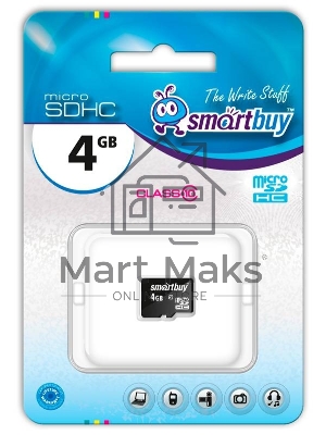 Флеш карта microSD 4Gb Smartbuy microSDHC Class 10