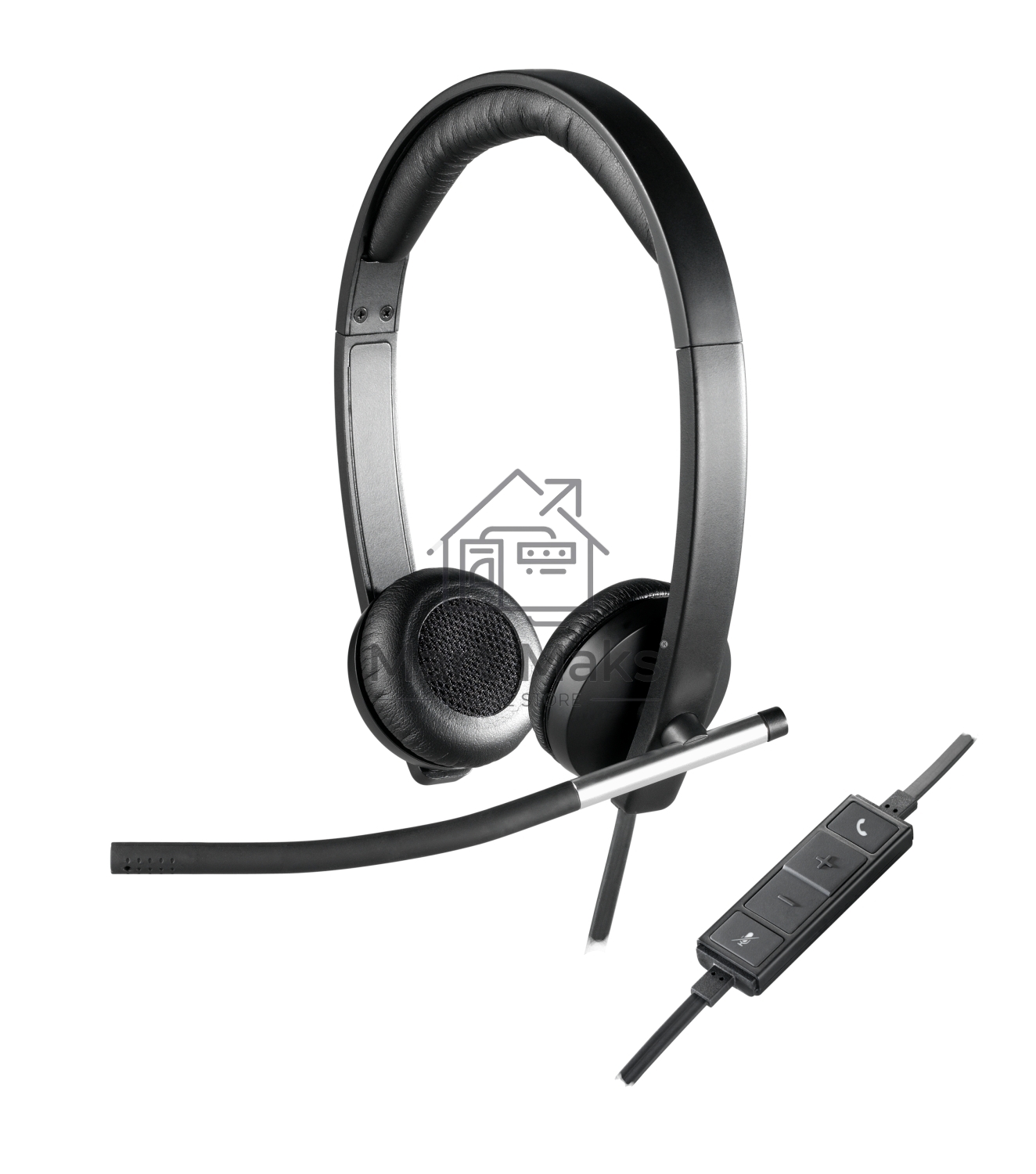 Наушники с микрофоном Logitech H650E черный 1.1м 981-000519