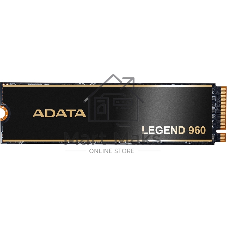 Накопитель SSD ADATA LEGEND 960, 2Tb, PCIe 4.0 x4, M.2 2280, NVMe, R/W 7400/6800, с радиатором