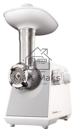 Мясорубка электрическая Panasonic MK-MG1510WTQ KIT 500Вт,реверс,2 перфорир.диска,нас.для кеббе,пластик+книга рецептов