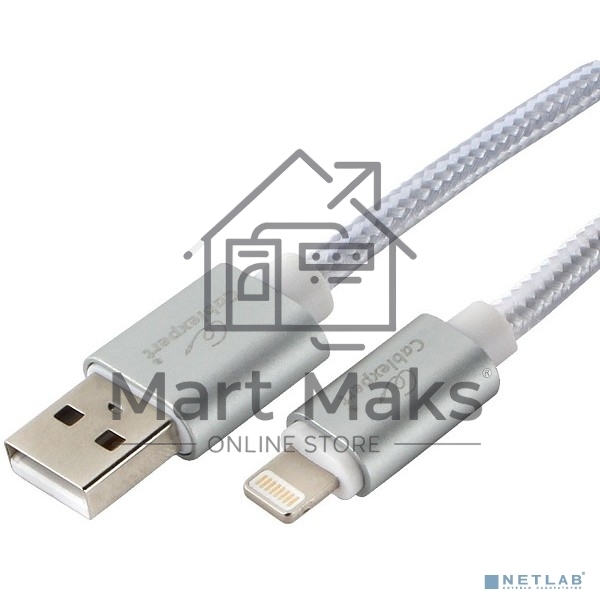 Кабель Cablexpert для Apple CC-U-APUSB02S-1.8M, AM/Lightning, серия Ultra, длина 1.8м, серебристый, блистер