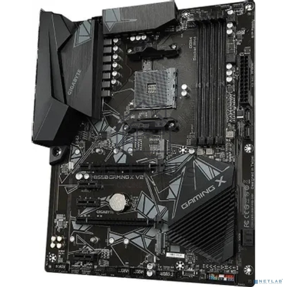 Материнская плата Gigabyte B550 GAMING X V2, AM4, AMD B550, 4xDDR4, 4xSATA, 2xM.2, 1xPCI-E 4.0 x16, 1xPCI-E 3.0 x2, 1xHDMI, 1xDVI-D, 1x 1Gb LAN, 1xUSB 3.2 Gen 2, 3xUSB 3.2 Gen 1, 2xUSB 2.0, 3x3.5 мм, 7.1, Standard-ATX