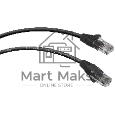 Патч-корд Cabeus PC-UTP-RJ45-Cat.5e-5m-BK Cat.5e, неэкр., U/UTP, RJ45/RJ45, PVC, AWG24, 5м, черный