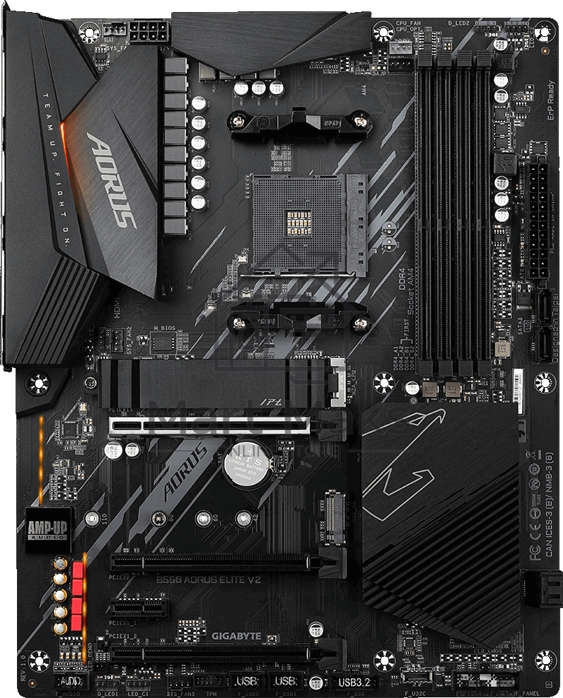 Материнская плата Gigabyte B550 AORUS ELITE V2 Soc-AM4 AMD B550 4xDDR4 ATX AC`97 8ch(7.1) 2.5Gg RAID+HDMI+DP