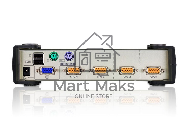 Переключатель ATEN CS84U(-AT) 4-портовый KVM-переключатель 1 user(HDB15(SVGA Female)+KBD(PS/2)+MOUSE(PS/2), KVM-порты: SPHD18(Female). В комплекте: кабели KVM (2L-5201P)-4шт. Не требует внешнего питания
