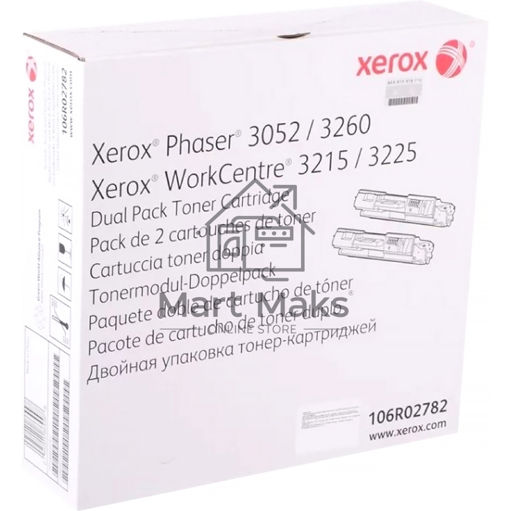 Картридж лазерный XEROX 106R02782 черный, 6000 стр. (упаковка 2шт х 3000 стр.), для Phaser 3052/3260/WC 3215/25 (channels)