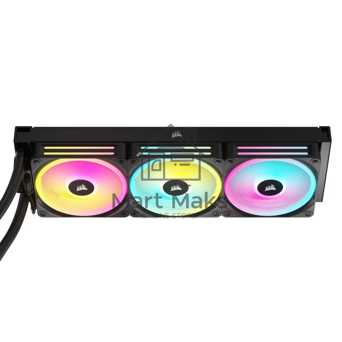 Система жидкостного охлаждения Corsair iCUE LINK H150i RGb (360мм, черный, RGb/ Fans: 3x120мм, 63.1CFM, 37dBA, 2400RPM/Rad thickness 27мм/ S: 1851, 1700, 1200, 115X, AM5, AM4)