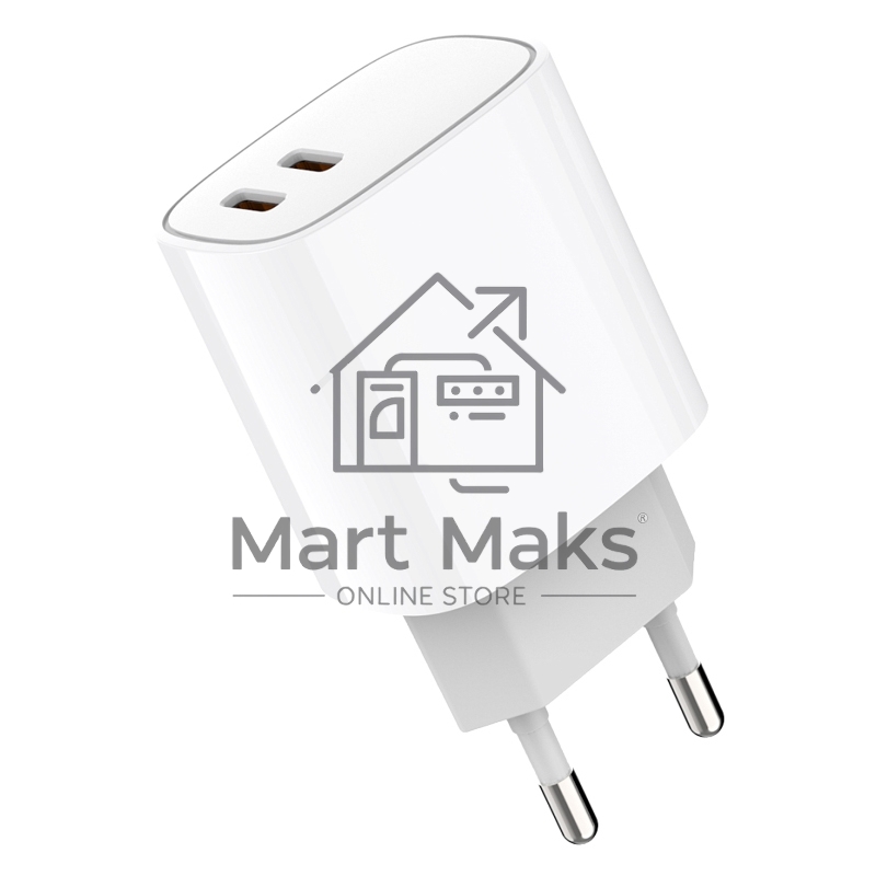 Сетевое зарядное устройство с двумя портами USB-C + USB-C, 20Вт Rexant