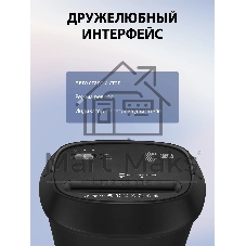 Шредер Cactus CS-SH-P8 черный (секр.P-4) фрагменты 12лист. 25лтр. скрепки скобы пл.карты CD
