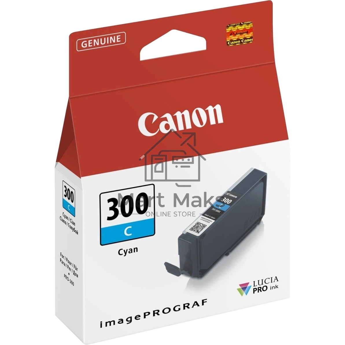 Картридж струйный Canon PFI-300 C EUR/OCN голубой (735 стр.) для Canon imagePROGRAF PRO-300