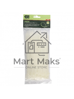 Хомуты, 200 х 4,8 мм, пластиковые, белые, 100 шт. Сибртех