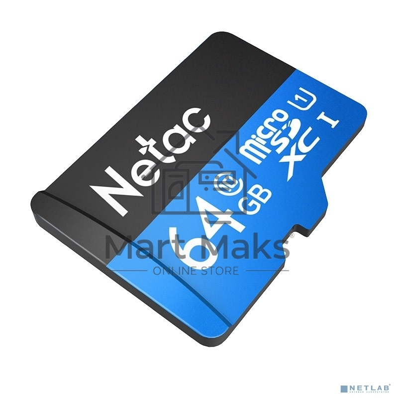Флеш карта microSDHC 64GB Netac P500 <NT02P500STN-064G-R> (с SD адаптером) 80MB/s