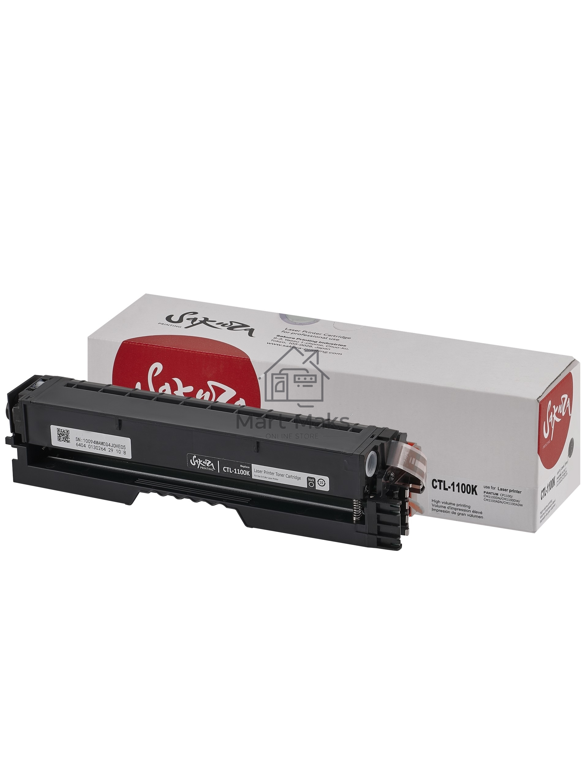 Картридж Sakura CTL-1100K для Pantum, черный, 1000к.