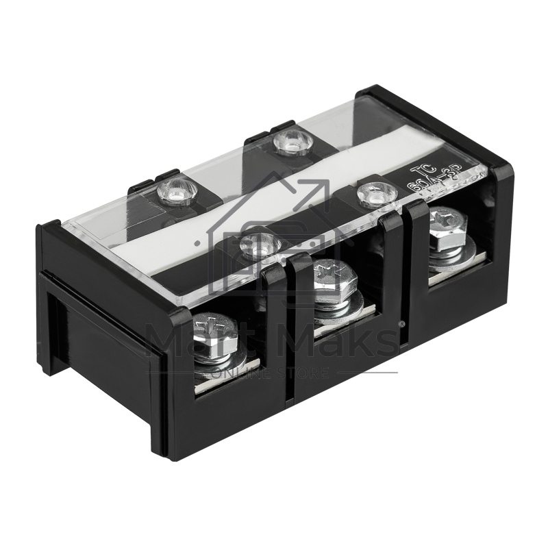 Блок зажимов клеммный Rexant БЗН ТС-603 16мм2 60A 3 пары