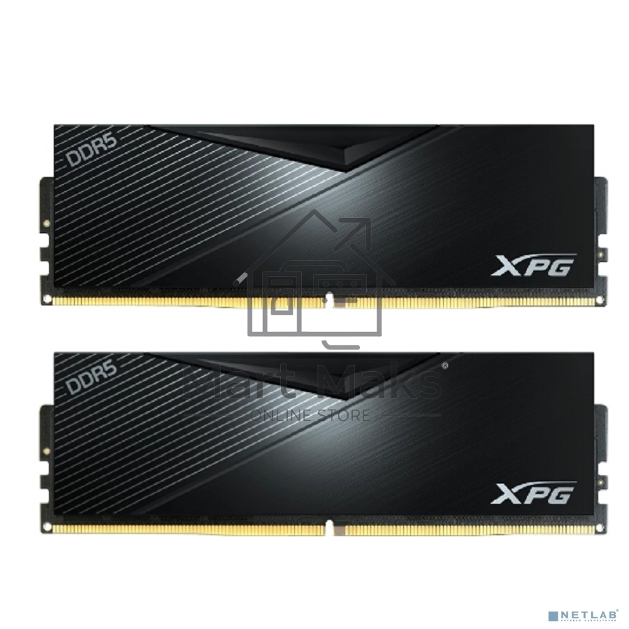 Оперативная память XPG Lancer, DDR5, 32GB (2x16GB), 6400MHz, CL32, DIMM, с радиаторами, черный
