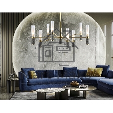 Люстра Ambrella light LH53355/9 GD/CL/WH золото/прозрачный/белый G9*9 max 40W D850*890